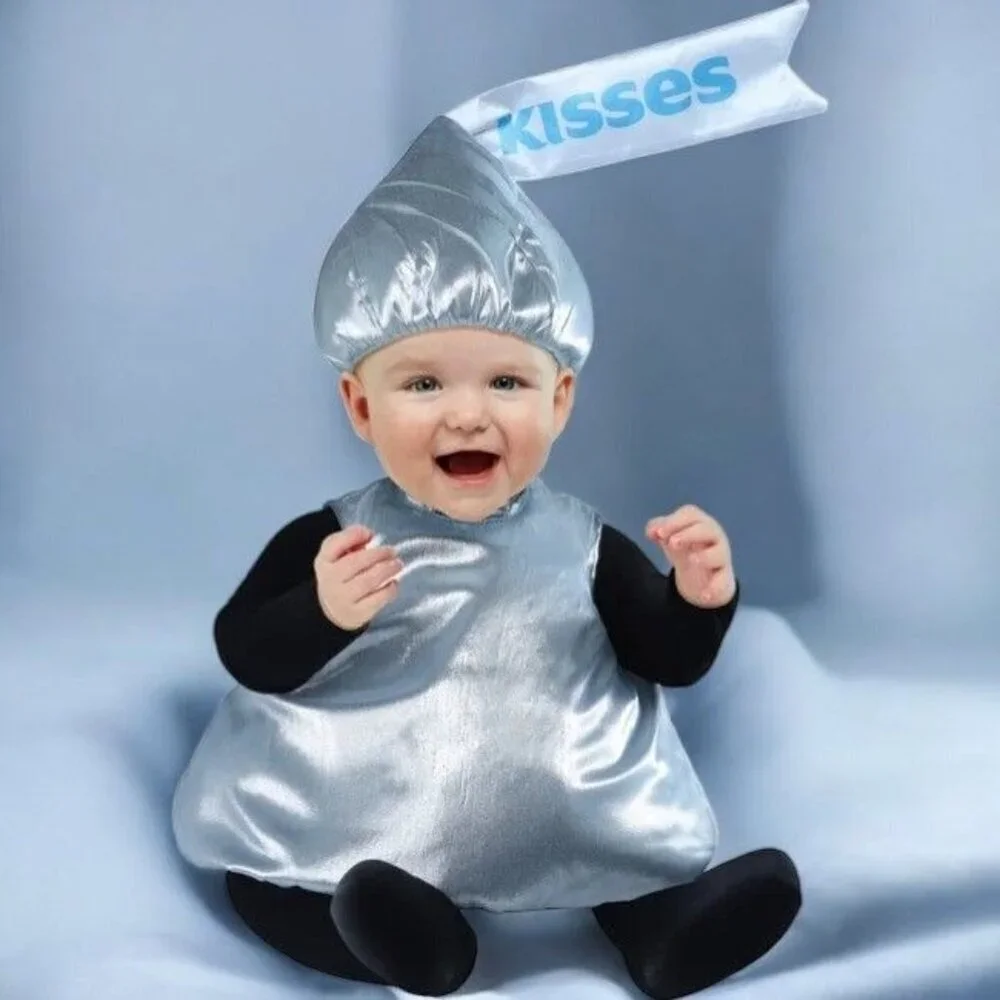 Rubies Hersheys Kisses Infant Costume 6-12 Months Silver Tunic Hat Halloween NEW - Picture 2 of 9